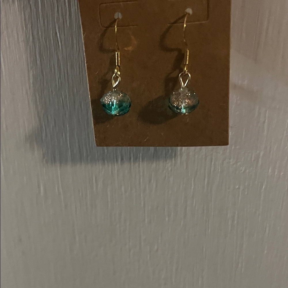 Elegant Gold and Teal Earrings